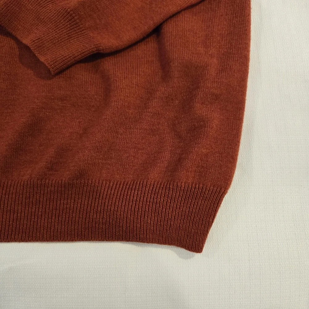 Brooks Brothers Men's Stretch‎ Merino Wool Blend Orange Brown Pullover Sweater L